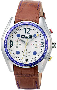 ドルチェ＆ガッバーナ ウォッチ パフォーマンスD&G TIME WATCH Performance DW0310BRSL型押しレザーベルト リストウォッチ クロノグフラフ腕時計 アナログDOLCE＆GABBANA ドルガバ ディー＆ジー メンズ