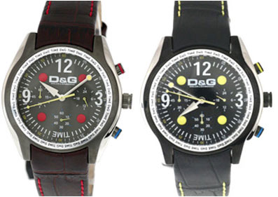 ドルチェ＆ガッバーナ ウォッチ パフォーマンスD&G TIME WATCH Performance DW0311BKYEDW0312BKBK型押しレザーベルト リストウォッチ クロノグフラフ アナログ腕時計DOLCE＆GABBANA ドルガバ ディー＆ジー メンズ