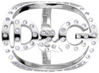 ドルガバ 指輪 D&G リング ジュエリーシルバーリング ロゴラインストーン オーバルカーブラインJewelry Ring DJ0518 14号 DJ0519 16号 DOLCE&GABBANA 指輪 ドルチェ＆ガッバーナ ドルガバ指元のアクセントに