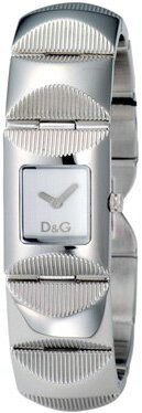 DOLCE＆GABBANA D&Gドルチェ＆ガッバーナアナログシンプルライン 腕時計シルバー×ホワイト文字盤D&G TIME watch Tweedツィード ドルガバ ディー＆ジーブレスレッドアクセサリー レディース