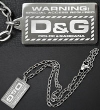 ドルガバ ネックレス（レディース） DOLCE&GABBANA ペンダントネックレスシルバースクエアプレートロゴ WARNINGアクセサリー あずきチェーンネックレスPENDANT NECKLACEドルガバ ドルチェ＆ガッバーナJewelry DJ0586ドルガバ D&G ディー＆ジーメンズ レディース 男女兼用