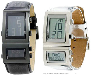 D&G 腕時計ドルガバ　デジタルウォッチ　ハイランダー2つの液晶で時間と日付けを同時表示シルバーブラックDOLCE&GABBANA HIGH LANDERDW0360 DW0359ディー＆ジーレディースドルチェ＆ガッバーナアクセサリー　ブレスレット