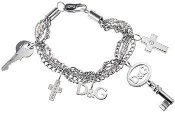 【楽天市場】D&G ドルチェ＆ガッバーナブレスレットDOLCE＆GABBANAシルバークロス 十字架 ロゴ＆キーチャームラインストーンクロス