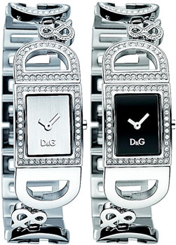DOLCE&GABBANA D&Gドルチェ＆ガッバーナ 腕時計ドルガバ アナログウォッチラインストーン　ロゴブレス アイルランドシルバー IRELANDブラック DW0579　ホワイト DW0578ディー＆ジー レディースアクセサリーのブレスレットとしてもOK