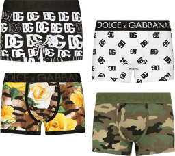 ドルチェ&ガッバーナ ボクサーパンツ メンズ DOLCE&GABBANA D&Gドルチェ＆ガッバーナリブロゴ プリントボクサーパンツメンズ ボクサーブリーフパンツ迷彩カモフラージュグリーン DGモノグラム レッドイラスト 豹柄レオパードアンダーウェア ドルガバ ディー＆ジー UNDERWEAR