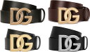 DOLCE&GABBANA D&Gドルチェ&ガッバーナドルガバ メンズリュクスレザーベルトDGロゴプレートバックルブラック ダークブラウン シグネチャーロゴバッ...