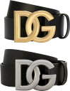 DOLCE&GABBANA D&Gドルチェ&ガッバーナドルガバ メンズレザーベルトDGロゴバックルリュクスレザー ブラック×ゴールド ×シルバーダークブラウン×...