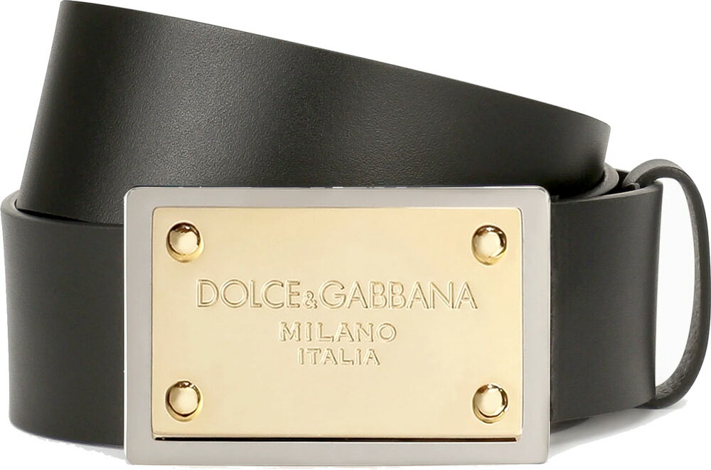 DOLCE&GABBANA D&GɥåС ɥ륬Хꥢ󥺥쥶٥ȥץ졼ȥХå奯쥶٥ ֥å ɡߥС LEATEAR BELT8999BK