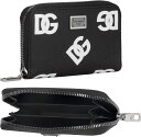 DOLCE&GABBANA D&Gドルチェ&ガッバーナ ドルガバコインケース&パスケースラウンドファスナーカードケースDGオールオーバープリント小銭入れ 名刺入れ メタルロゴプレートドーフィンカーフスキンレザークレジットカードケース HNVAABKWH