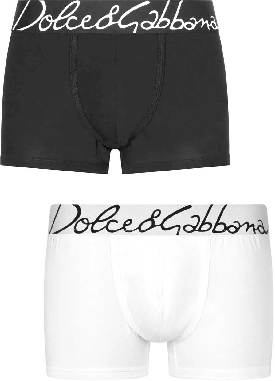 DOLCE GABBANA D G ドルチェ＆ガッバーナメンズ おしゃれボクサーパンツ ブラック ホワイトウエストリブ コントラストロゴストレッチコットン アンダーウェア ボクサーブリーフボクサーショーツ ドルガバ ディー＆ジー 下着UNDERWEAR N0000BKW0800WH