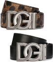 ドルチェ&ガッバーナ ベルトDOLCE&GABBANA BELT ドルガバ D&Gメンズ リバーシブルレザーベルトブラック×豹柄 シルバーDGロゴバックルブラッ...