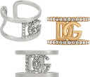 DOLCE&GABBANA D&Gドルチェ&ガッバーナ ドルガバイタリア製 シルバーDG打ち抜きロゴリングロゴ刻印指輪 DGカットアウトロゴ ファッションジュエリーパラジウムメッキメタルリング RING 87655SL