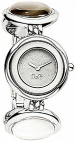 DOLCE&GABBANAD&G 腕時計サロネ　ウォッチラウンドフェイスホワイト×シルバーステンレスベルトカラードームSALOME DW0658ドルチェ＆ガッバーナドルガバ ディーアンドジーレディース 女性