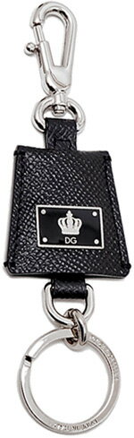 ドルガバ キーホルダー（レディース） DOLCE&GABBANA D&Gドルチェ＆ガッバーナドルガバ キーホルダーブラック ネイビーDGクラウンロゴブラックプレートトロピーゾイド型押しカーフレザーロゴ刻印キーリング＆フックディー＆ジー 80999BK80653NVTrapezoid KEYHOLDER