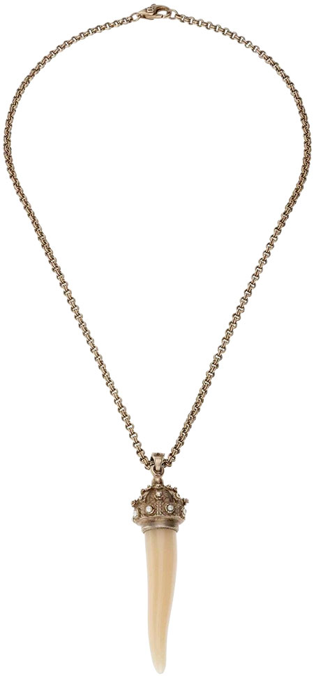 ドルガバ ネックレス（メンズ） DOLCE&GABBANA ペンダントネックレスホワイトアイボリー×マットゴールド コルノPENDANT NECKLACEドルガバ ドルチェ＆ガッバーナGN064A-GAARD-W0800ドルガバ D&G ディー＆ジー