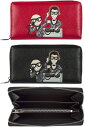 DOLCE＆GABBANA D&Gドルチェ＆ガッバーナ ドルガバメンズ小銭入れ付きラウンドファスナー長財布眼鏡をかけた男性2人 DJブース型押し牛革 ブラックレザーロングジップウォレットデザイナーズパッチ 80999BK80303RE