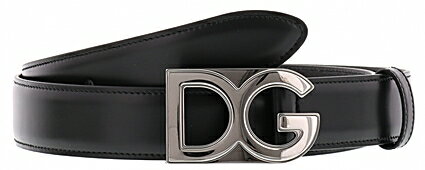 Ｄ＆Ｇ ベルト（メンズ） DOLCE＆GABBANAドルチェ＆ガッバーナDGロゴプレートバックルメンズレザーベルトブラック ドルガバLEATHER BELT D&G 80999BK