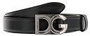 DOLCE＆GABBANAドルチェ＆ガッバーナDGロゴプレートバックルメンズレザーベルトブラック ドルガバLEATHER BELT D&G 80999BK