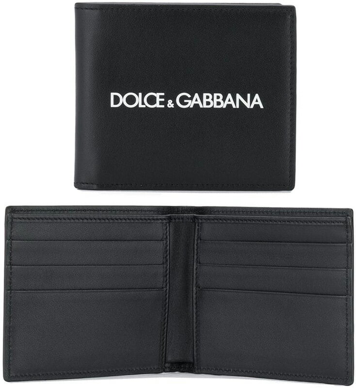 ドルチェ＆ガッバーナ 財布（メンズ） DOLCE＆GABBANA D&Gメンズ 二つ折り財布センターホワイトラバー立体3Dロゴカードケース 札入れブラックカーフレザー ドルガバドルチェ＆ガッバーナ2つ折財布 小銭入れ無し-80999AJ690HNNDNBKBK さいふ サイフ ウォレット カード入れ