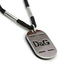 D&G ネックレス ジュエリーロゴ打ち抜きオーバルプレート ブラックプレートとのWプレート レザー×パイプ ドッグタグペンダントJewelry DJ0015DOLCE&GABBANA Necklace ドルチェ&ガッバーナ ドルガバ