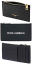 D＆G(ドルガバ) DOLCE＆GABBANA D&Gドルチェ＆ガッバーナイタリア製クレジットカードケースファスナー小銭入れカードホルダーブラックカーフレザー ホワイトロゴ ガンメタ箔押しゴールドロゴ MILANO80999BKWHHNI43BKGD CARDCASEGOLD WHITE LOGO CARDHOULDER