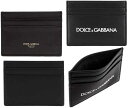 ドルチェ&ガッバーナ DOLCE&GABBANA ドルチェ＆ガッバーナイタリア製ブラックレザーカードケース 黒 名刺入れ パスケース 定期入れ D&Gホワイトロゴ ゴールド箔押しロゴクレジットカードホルダー ドルガバ AA062HNI43BKWHAZ60780999BKGD