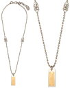 DOLCE&GABBANA D&Gドルチェ&ガッバーナ ドルガバツートーンスクエアプレートイタリア製シルバーチェーンネックレス ロゴ刻印プレート シルバー×ゴールドメンズ アクセサリー ペンダント 87562SLGDプレゼントにロブスタークラスプ長さ調整