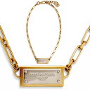 DOLCE&GABBANA D&Gドルチェ&ガッバーナ ドルガバイタリア製4ポイントロゴ刻印プレートリンクチェーンネックレスバイカラーインシジョンプレートシルバーゴールドネックレスペンダント DGロゴエンド ロブスタークラスプ 87562GDSL