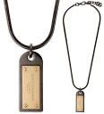DOLCE&GABBANA D&Gドルチェ&ガッバーナ ドルガバイタリア製ツートーンカラートップロゴ刻印プレート チェーンネックレスロゴ刻印アンティークゴールドプレートペンダントルテニウムブラックスクエアタグDGロゴ ディー&ジー PENDANT NECKLACE 87562BKGD