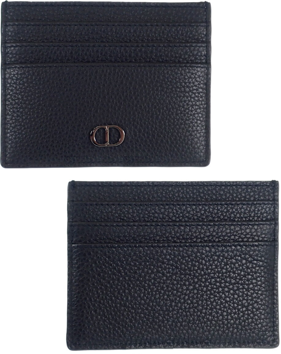 DIOR HOMME ディオールオムイタリア製メンズカードケースCDメタルロゴ 型押しカーフレザー牛革 ブラック グレー オリーブ ベージュ カーフレスキン定期...