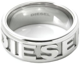 ディーゼル 指輪 メンズ DIESEL ディーゼル リングスチール シルバー エンボスロゴ 指輪メンズ レディース ロゴリングエンボストツロゴ RING STEEL