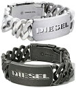 DIESEL uXbgfB[[ Sv[g약`F[uXłS K^ubN Vo[ XeXANZT[ jpY fB[XNew Logo Stainless Steel Bracelet