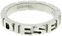 DIESEL ディーゼル シルバーリングレディーリング トツロゴ 指輪レディース ロゴリングSTEEL CUBED RING WITH LOGOシンプル凸ロゴピンクゴールド