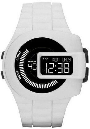 DIESEL ディーゼル 腕時計ビューファインダーデジタルホワイトシリコンラバーバンドDIGITAL DZ7275ブラック文字盤 デジタルウォッチメンズカレンダー表示 バックライトタイマー＆アラーム機能 ストップウォッチView Finder Digital