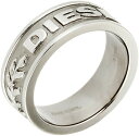 DIESEL fB[[YVo[OVo[~K^ w gcSS16 18 20 22 23 25 26Men's polished gunmetal Silver Ring Stainless Steelengraved logo for edgy detailing