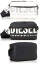 DIESEL ディーゼル ダブルファスナーフロントファスナー付きショルダーバッグホワイト×シルバーロゴ ブラック×ホワイトロゴビッグロゴ クロスボディーバッグダブルコンパートメントT8013BKT1003WHFOR SUCCESSFUL LIVING