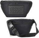 DIESEL ディーゼル ウエストポーチブラック ボディーバッグ3Dビッグラバーパッチロゴウエストバッグ 3WAYバッグヒップバッグベルトバッグ クロスボディ ワンショルダーバックパック鞄 カバン かば ん BELTBODYBAG T8013BK