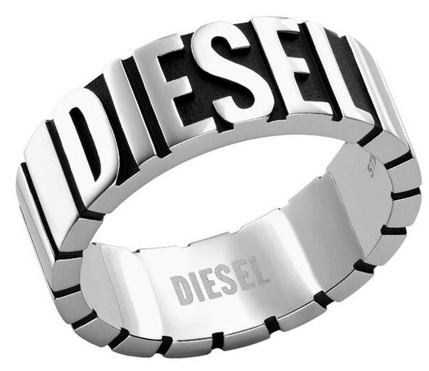 ディーゼル 指輪 メンズ DIESEL ディーゼル 指輪立体トツロゴ グレーブラック×シルバーリングアラウンドストライプラインメンズ レディース 男女兼用ステンレススチールロゴリング US4-11.5DIESEL ディーゼル 指輪