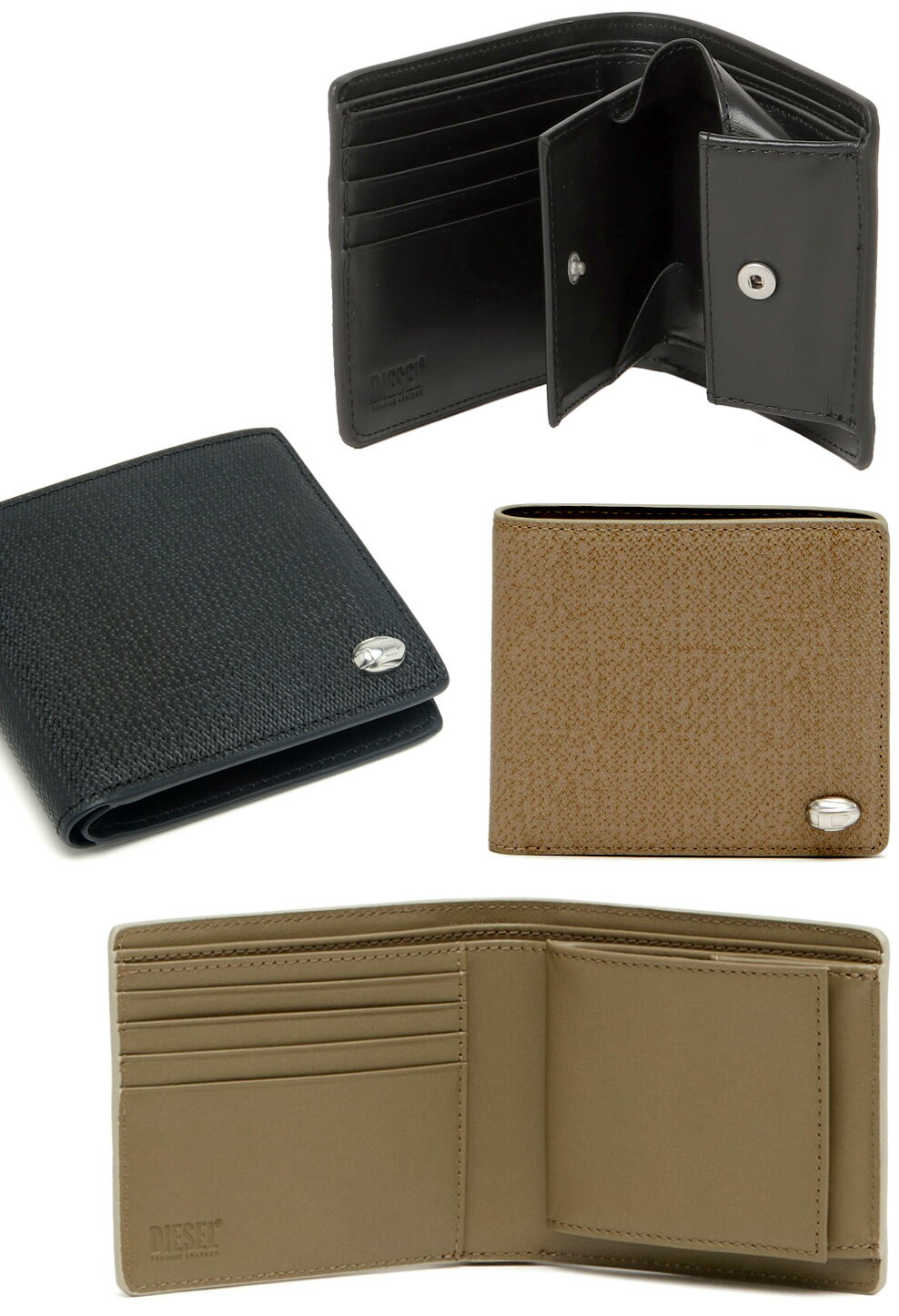 【新品・未使用】ディーゼル メタルロゴ 二つ折り財布 箱付き　メンズ　カーキ ディーゼル 二つ折り財布（メンズ） 人気ブランドランキング2025