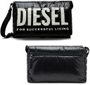 ディーゼル メッセンジャーバッグ メンズ DIESEL ディーゼル ショルダーバッグホワイトビッグロゴ メッセンジャーバッグメンズ レディース ショルダーバッグブラック カバン バック 鞄 斜めがけショルダー T8013BK