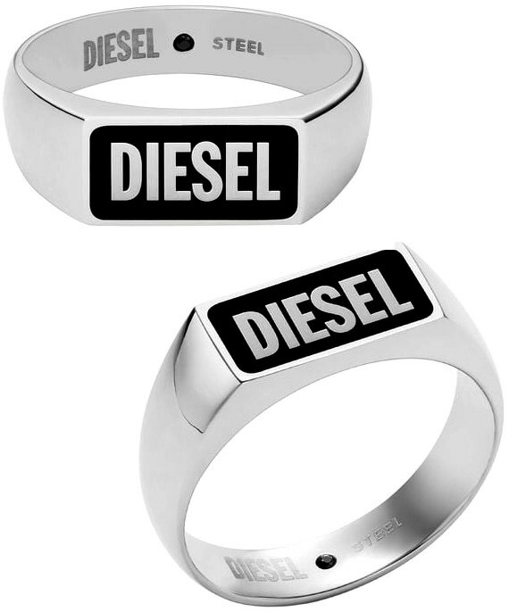 ディーゼル 指輪 メンズ DIESEL ディーゼル 指輪メンズ シルバーリング ブラックアゲートスクエアブラックロゴトップレターロゴリング メノウ ステンレススチールシグネットリングBLACK FACETOP STAINLESS STEEL SIGNET RING