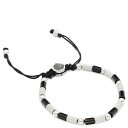 DIESEL ディーゼル ビットパーツビーズブレスレットブラックアゲートビーズ×シルバービーズブレイブマンロゴ アクセサリーメンズ レディース ナイロンコードスライダークラスプBRACELET SEMI PRECIOUS 男女兼用(4)