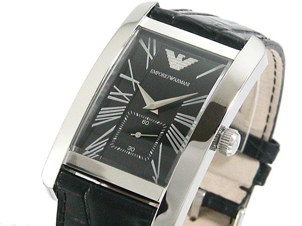 EMPORIO ARMANI WATCHエンポリオアルマーニ メンズ腕時計レクタンギュラー 長方形ス ...