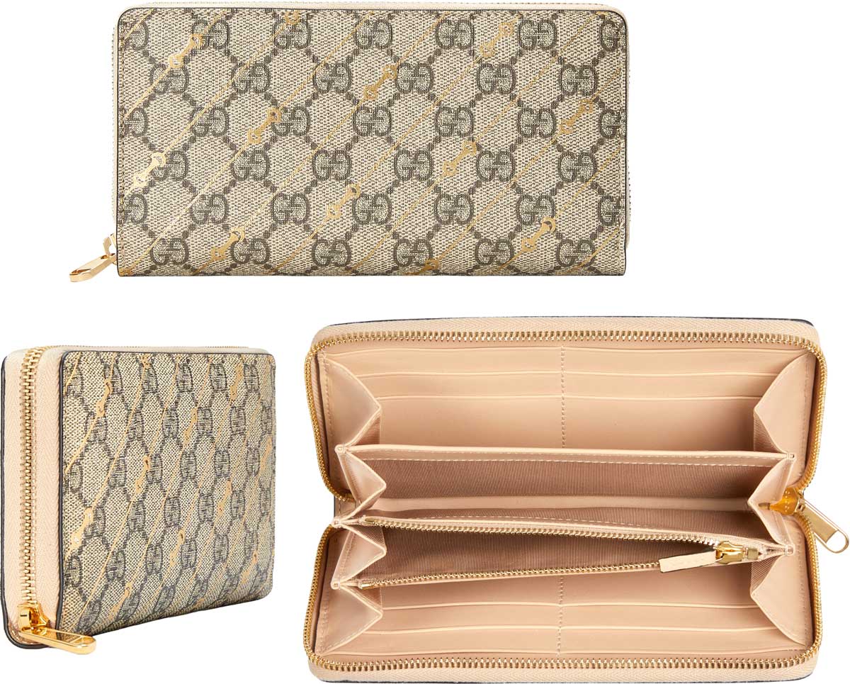 GUCCI グッチ レディース小銭入れ付きラウンドファスナー長財布ホースビットストライププリントGGスプリームキャンバスベージュ×ダークブラウン タフタライニングジップウォレット アラウンドジップウォレット HORSEBIT PRINT8548BELPK