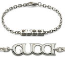 グッチ GUCCI レディース メンズ ブレスレットBRACELET スクリプトロゴ刻印バーシルバーブレスレットあずきチェーンシャイニーフィニッシュスクリプトロ チャーム男女兼用 8106SL BRANDED PLATE