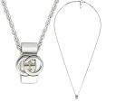 GUCCI グッチ メンズ レディース指輪トップペンダントネックレスインターロッキングGカットアウトルリングネックスリンクチェーン スターリングシルバー ダブルGジオメトリックデザイン INTERLOCKING 8106SL NECKLACE PENDANT(4)
