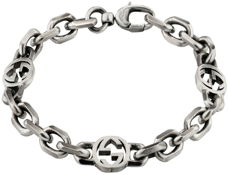 【楽天市場】GUCCI グッチリンクチェーンブレスレットインターロッキングGプレートロゴスターリングシルバー CHAIN BRACELET