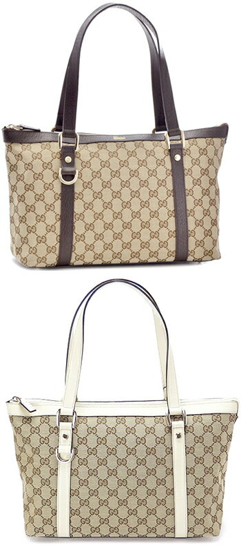 グッチ 帆布・キャンバス トートバッグ レディース グッチ バッグGUCCI ショッピングトート GGキャンバストートバック ピグスキン ハンドバッグ ピグスキンセミショルダー ショルダーバックブラック 1000 ベージュ×ダークブラウン 9643 ベージュ×アイボリー 9773鞄 カバン BAG