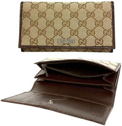 グッチ 長財布（メンズ） GUCCI グッチ小銭入れ付き二つ折り長財布GG柄 ロゴ刻印バープレートGGキャンバス ベージュGG×ダークブラウン（金具：ガンメタル） ブラック アイボリーMETAL BAR 9643 1000 9773F40IR 9643 SS138011ウォレット さいふ サイフ