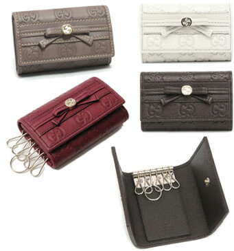 GUCCI グッチ 6連キーケースリボン×インターロッキングボタングッチシマ GG柄 メイフェア キーホルダー257007 AA61G MAY FAIRダークブラウン アイボリー ムーヴグレーパープル チェリーレッド2019 9022 5403 6122